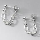 Chained Sterling Silver Earring 1 Pair - S925 Silver - Silver - One Size