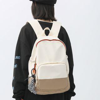 Set: Two-tone Backpack + Bag Charm