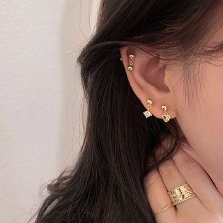 925 Sterling Silver Heart / Bead Earring
