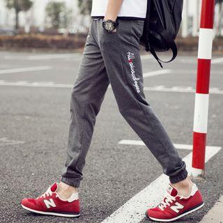 Lettering Cuffed Sweatpants