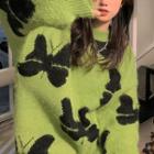 Butterfly Sweater Green - One Size