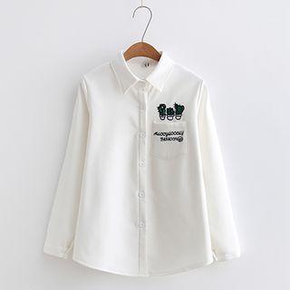 Plant Embroidered Shirt