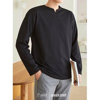 Plain Notch-neck Top