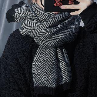 Chevron Strap Scarf Black - One Size