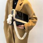 Chain Fleece Panel Crossbody Bag