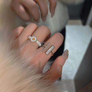 Flower / Shell Alloy Open Ring / Set