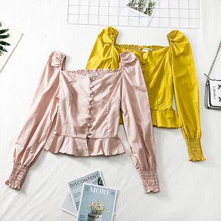 Square-neck Crop Shirt