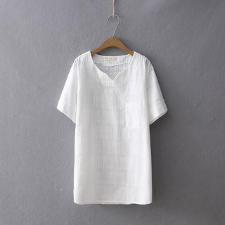 Short-sleeve Perforated T-shirt White - One Size
