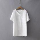 Short-sleeve Perforated T-shirt White - One Size