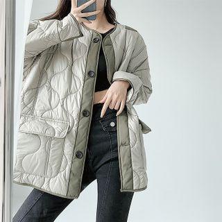 Details Quilted Long Jacket