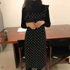 Ruffle Strap Polka Dot Midi Dress As Shown In Figure - One Size