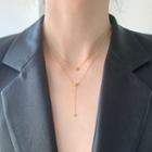Layered Stainless Steel Y Necklace