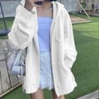 Oversized Plain Zip-up Hoodie