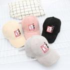 Lace-up Embroidery Corduroy Baseball Cap