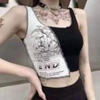 Print Two-toe Crop Tank Top