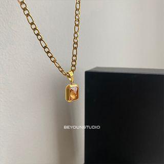 Gemstone Necklace E12 - Necklace - Gold - One Size