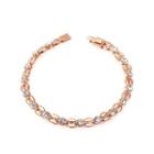 Fashion Rose Gold Plated Bracelet With White Austria Element Crystal