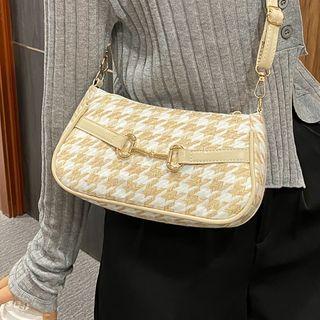 Houndstooth Snaffle Crossbody Bag