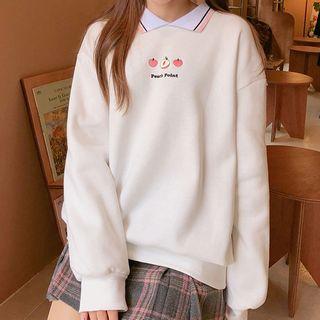 Collared Embroidered Sweatshirt