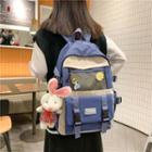 Two-tone Mesh Pocket Backpack / Bag Charm