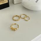 Twist Ring Set Of 4 Gold - One Size
