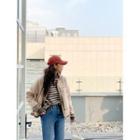 Plus Size Buttoned Faux-shearling Jacket