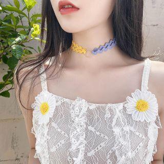 Wavy Hoop Choker Choker - Blue & Yellow - One Size