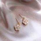 Floral Ear Stud 1 Pair - Gold & White - One Size