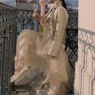 Set Of 2: Sequin Suspender Skirt + Pinstripeblazer