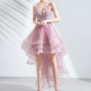 Spaghetti Strap High-low A-line Cocktail Dress