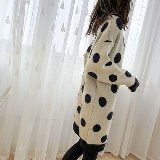 Mock-neck Dotted Long Sweater