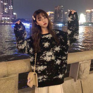 Snowflake Print Loose Sweater