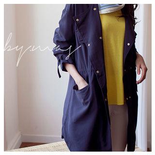Snap-button Drawstring-waist Jacket