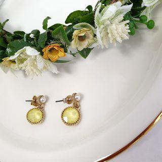 Gemstone Earrings Yellow - One Size