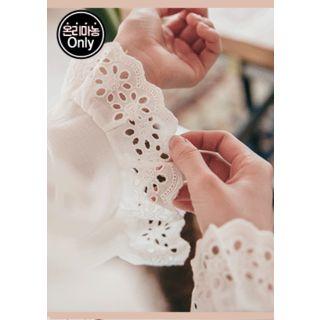 Capelet Lace-trim Shirred Top