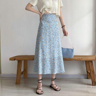 High-waist Floral Semi Skirt