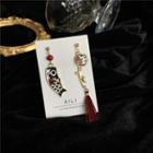 Non-matching Alloy Carp Fish Dangle Earring 1 Pair - Ear Studs - One Size