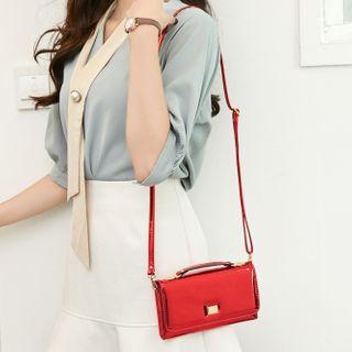 Patent Long Wallet With Shoulder Strap