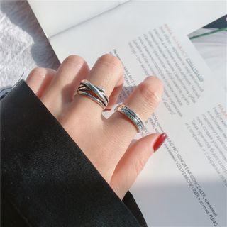Layered / Roman Numeral Sterling Silver Open Ring