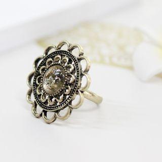 Eyelet Floral Open Ring 3351 - Bronze - One Size