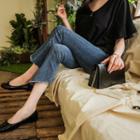 Cutout-hem Semi Boot-fit Jeans