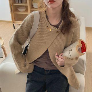 Front-silt Sweater Khaki - One Size