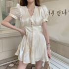 Short-sleeve Satin Mini Dress