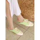 Two-way Pleather-panel Sneakers