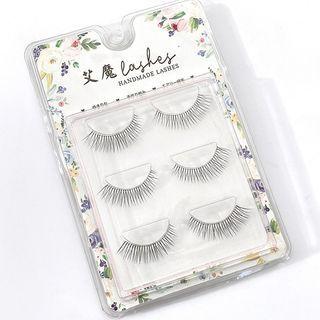 Set Of 3: False Eyelashes (c45) Black - 9mm