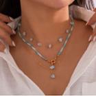 Set Of 3: Crystal Necklace Set Of 3 Pcs - Gold - One Size