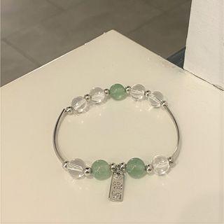Glass Bead Alloy Bracelet 1 Pc - Mint Green - One Size