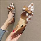 Bow-accent Plaid Pointed Flats