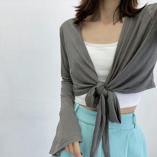 Bell-sleeve Tie-front Jacket