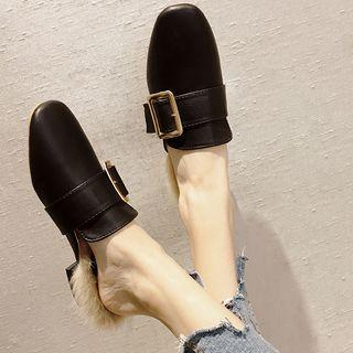 Furry Panel Mules